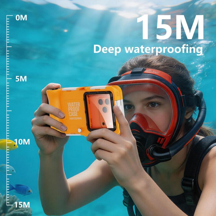 RedPepper Gen 2 Underwater Housing Plus 15m Diving Waterproof Cover, Suitable For 6.1-6.9 inch(Orange Black) - Image 8