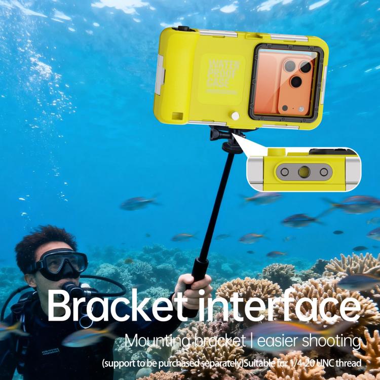 RedPepper Gen 2 Underwater Housing Plus 15m Diving Waterproof Cover, Suitable For 6.1-6.9 inch(Yelllow Black) - Image 10