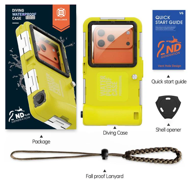 RedPepper Gen 2 Underwater Housing Plus 15m Diving Waterproof Cover, Suitable For 6.1-6.9 inch(Yelllow Black) - Image 6