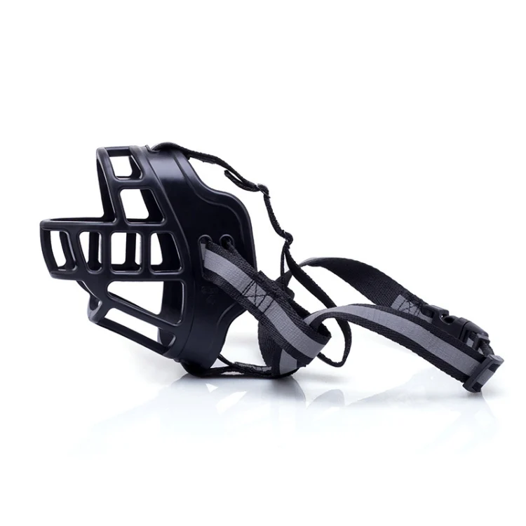 Reflective Pet Mouth Cover Anti-bite Anti-Chewing Adjustable Dog Muzzle Dog Mask, Size: NO.2(Black)
