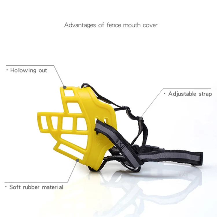 Reflective Pet Mouth Cover Anti-bite Anti-Chewing Adjustable Dog Muzzle Dog Mask, Size: NO.2(Black) - Image 5