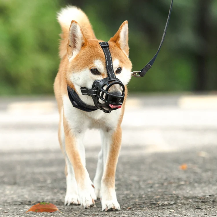 Reflective Pet Mouth Cover Anti-bite Anti-Chewing Adjustable Dog Muzzle Dog Mask, Size: NO.3(Black) - Image 7