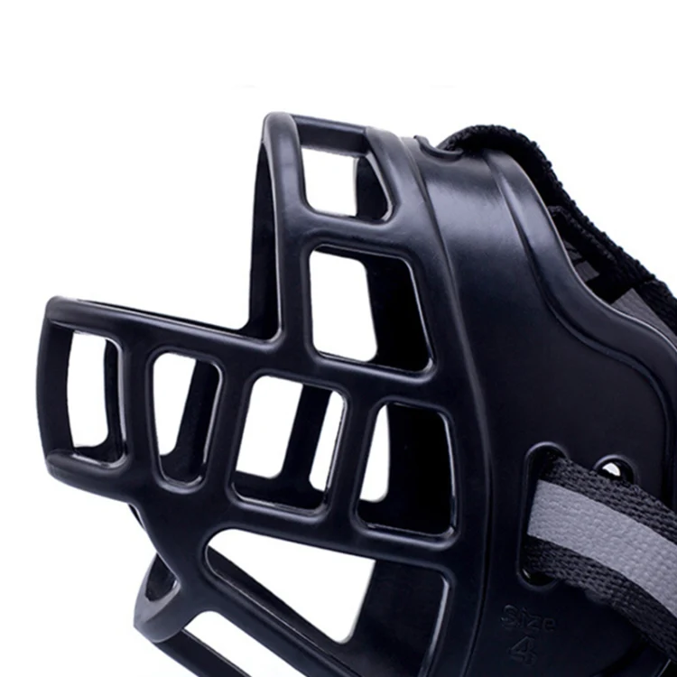 Reflective Pet Mouth Cover Anti-bite Anti-Chewing Adjustable Dog Muzzle Dog Mask, Size: NO.4(Black) - Image 3