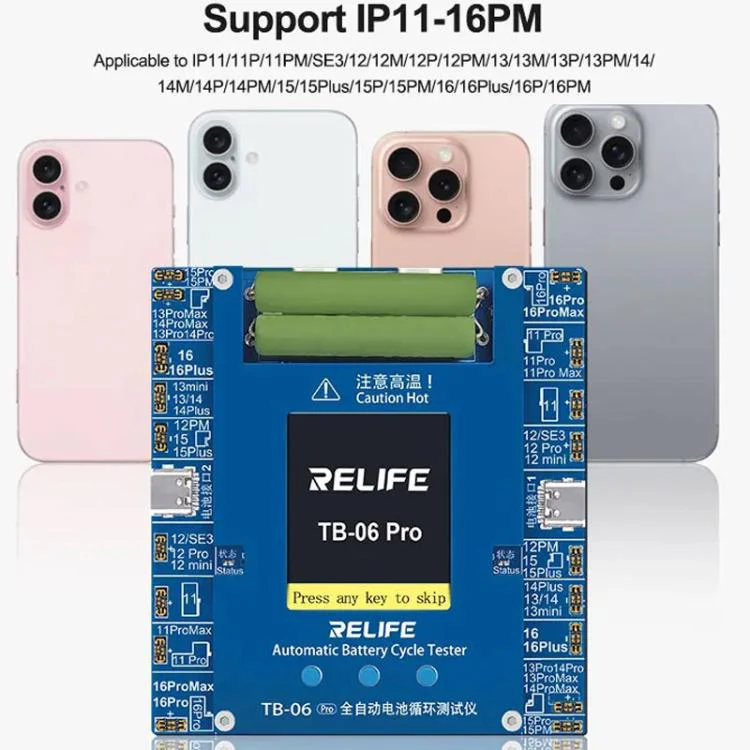 RELIFE TB-06 Pro  For IPhone 11-16 Series Fully Automatic Battery Cycle Tester With Dual-Channel Independent Battery Cycle Charging, EU Plug - Image 5