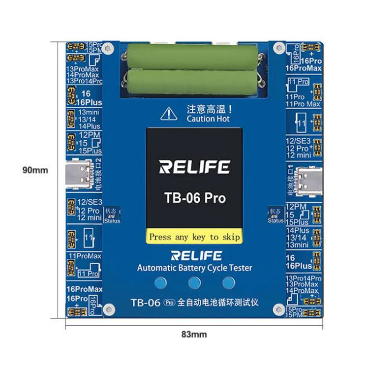 RELIFE TB-06 Pro  For IPhone 11-16 Series Fully Automatic Battery Cycle Tester With Dual-Channel Independent Battery Cycle Charging, EU Plug - Image 8