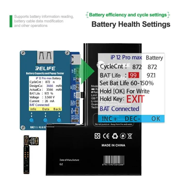 RELIFE XA2 Pro Battery Health Rate Tester No External Cable Battery Efficiency Popup Tester - Image 4