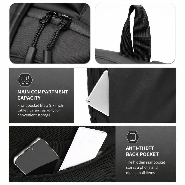 REMOID 15.6 inch Laptop Backpack Business Travel Commuter Pack Waterproof College School Bookbag(Gray) - Image 9
