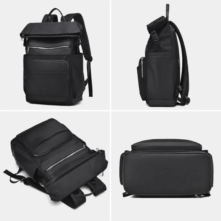 REMOID 15.6 inch Laptop Backpack Men Waterproof Commuter Business Rucksack Casual Travel Bag(Gray) - Image 2