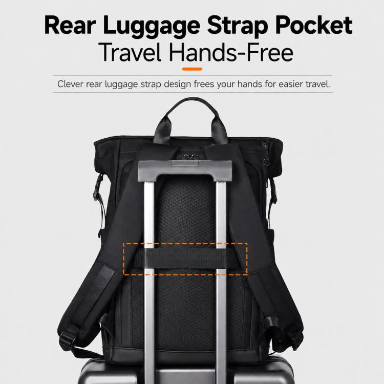 REMOID 15.6 inch Laptop Backpack Men Waterproof Commuter Business Rucksack Casual Travel Bag(Gray) - Image 7