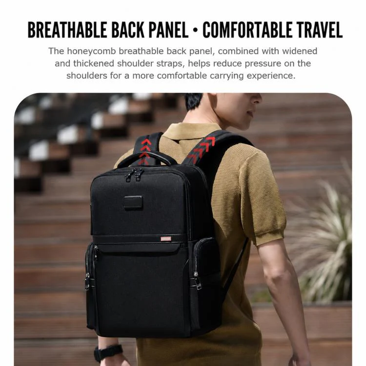 REMOID B3005 Business 15.6 inch Laptop Backpack Water Resistant Travel Commute School Daypack(Black) - Image 7