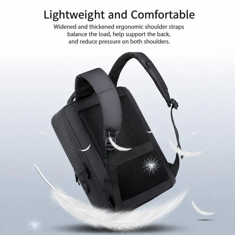 REMOID Laptop Backpack Waterproof Business Travel Backpack School College Bookbag With USB Charging Port(Gray) - Image 6