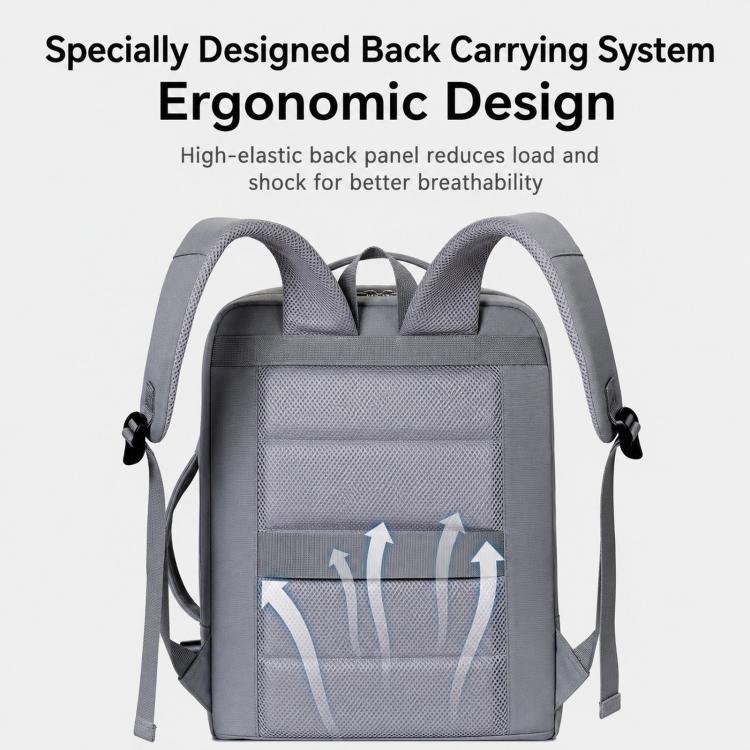 REMOID Large Travel Backpack Waterproof Flight Approved Weekender Bag With USB Port(Gray) - Image 9