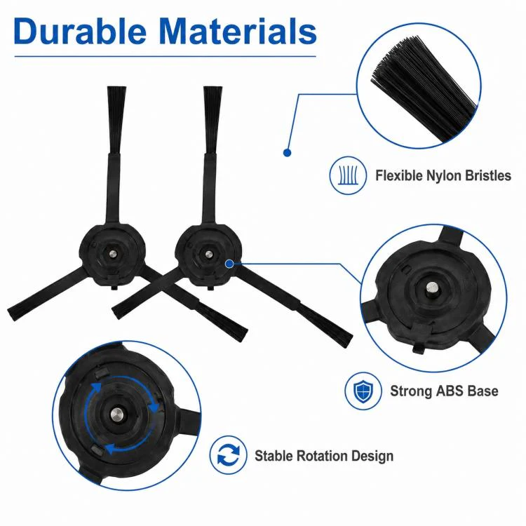 Replacement Accessories for Roborock G20S Self-Cleaning Robot Vacuum Mop, Specification:Two Black Side Brush - Image 4