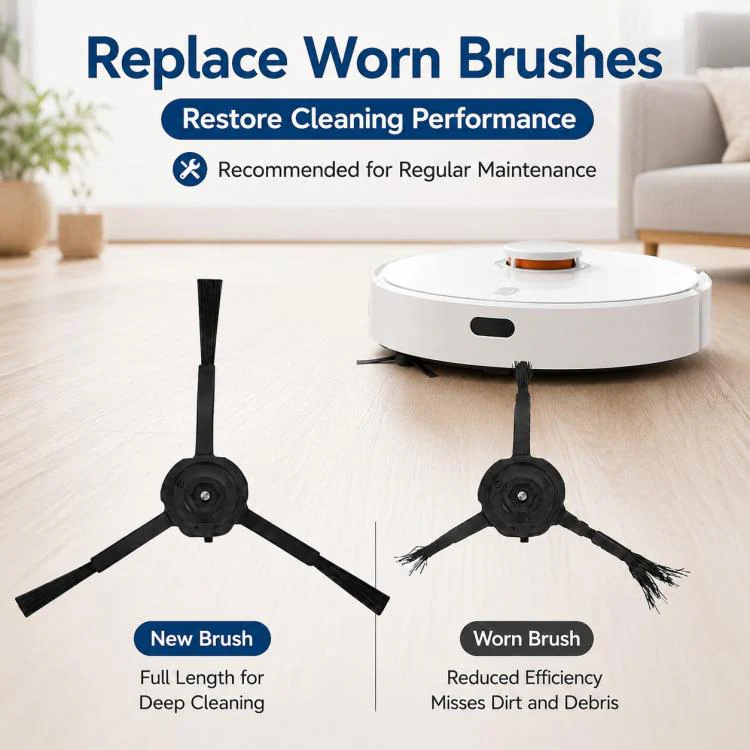 Replacement Accessories for Roborock G20S Self-Cleaning Robot Vacuum Mop, Specification:Two Black Side Brush - Image 8
