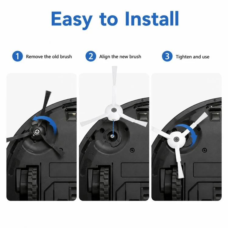 Replacement Accessories for Roborock G20S Self-Cleaning Robot Vacuum Mop, Specification:Two White Side Brush - Image 6