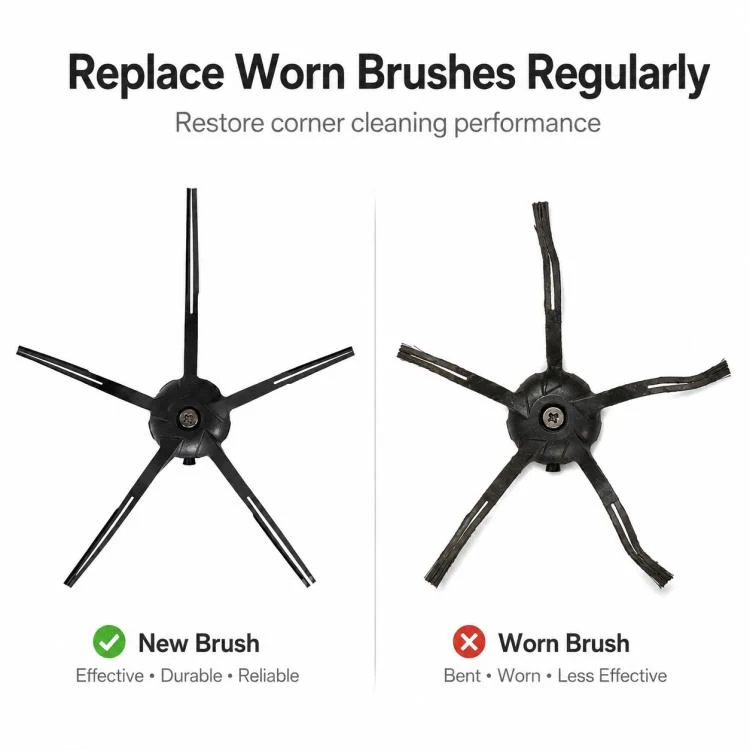 Replacement Accessories for Roborock P10 / P10 Pro Robot Vacuum Cleaner, Specification:Black Five Arm Side Brush - Image 5