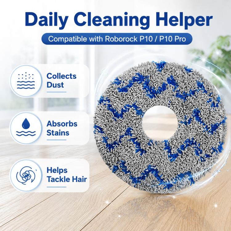 Replacement Accessories for Roborock P10 / P10 Pro Robot Vacuum Cleaner, Specification:Blue Striped Mop Pad - Image 5