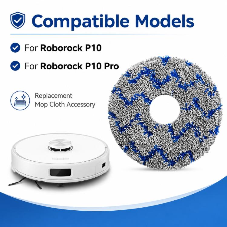 Replacement Accessories for Roborock P10 / P10 Pro Robot Vacuum Cleaner, Specification:Blue Striped Mop Pad - Image 8