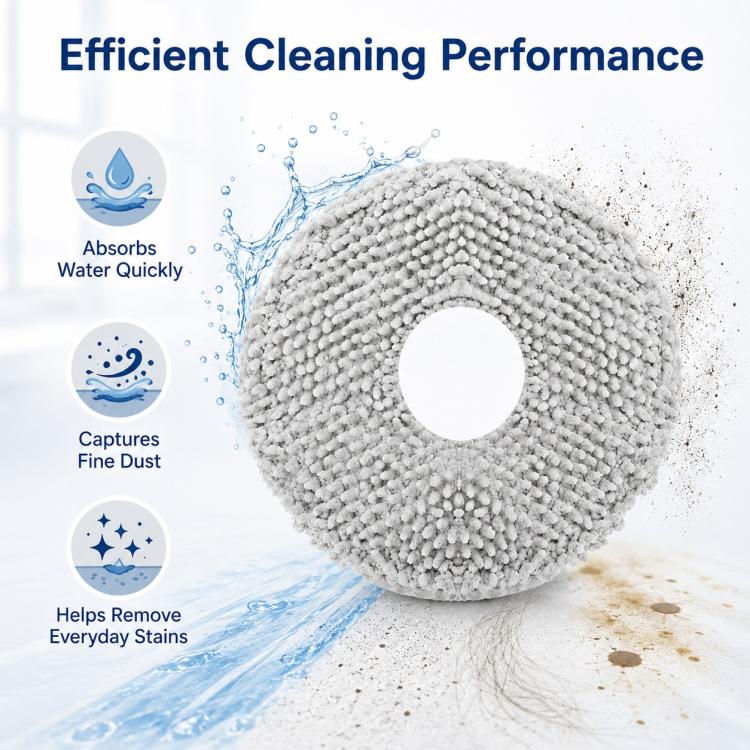 Replacement Accessories for Roborock P10 / P10 Pro Robot Vacuum Cleaner, Specification:Light Gray Mop Pad - Image 4