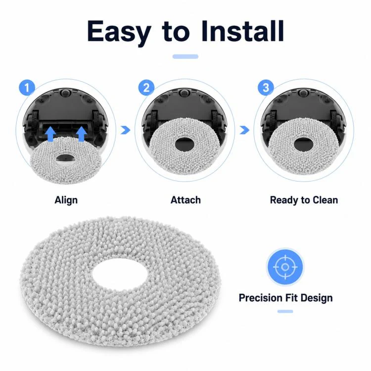 Replacement Accessories for Roborock P10S Pro / P10S Pro+ / V20 Robot Vacuum Cleaner, Specification:Fine Mop Pad - Image 5