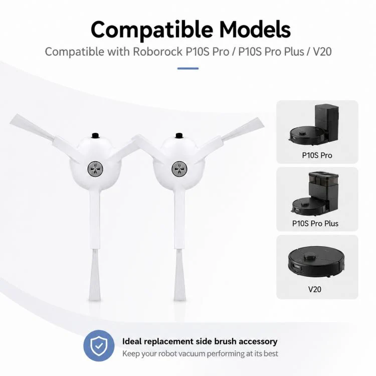 Replacement Accessories for Roborock P10S Pro / P10S Pro+ / V20 Robot Vacuum Cleaner, Specification:Two White Side Brush - Image 3