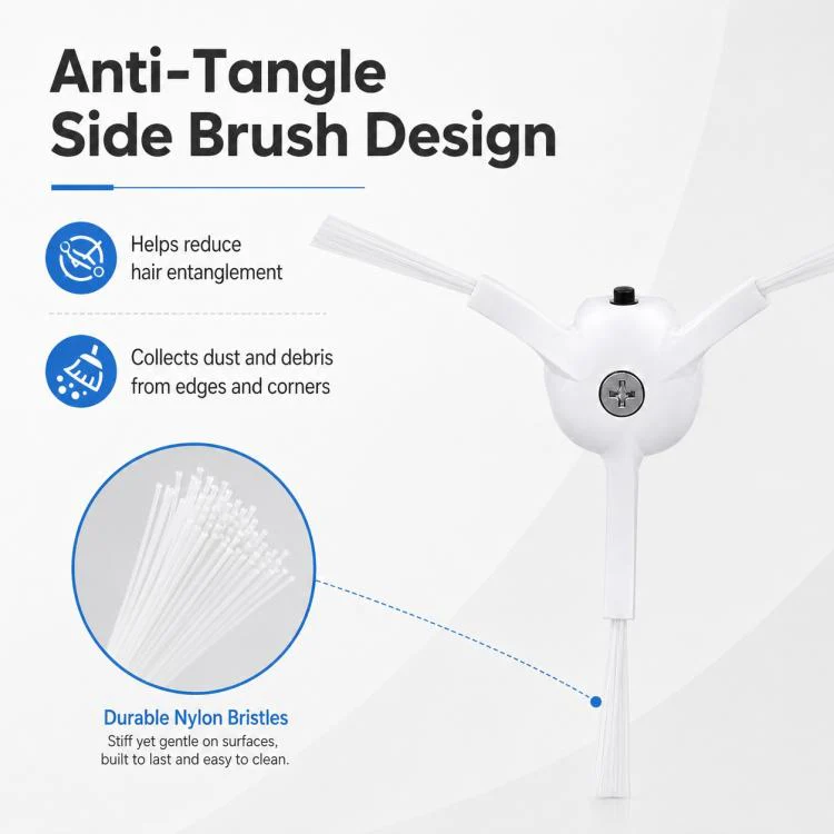 Replacement Accessories for Roborock P10S Pro / P10S Pro+ / V20 Robot Vacuum Cleaner, Specification:Two White Side Brush - Image 4