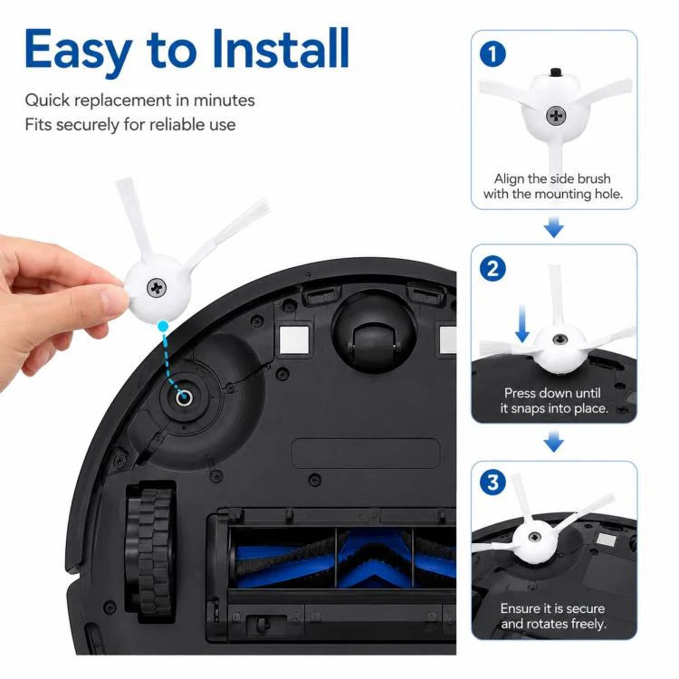 Replacement Accessories for Roborock P10S Pro / P10S Pro+ / V20 Robot Vacuum Cleaner, Specification:Two White Side Brush - Image 7