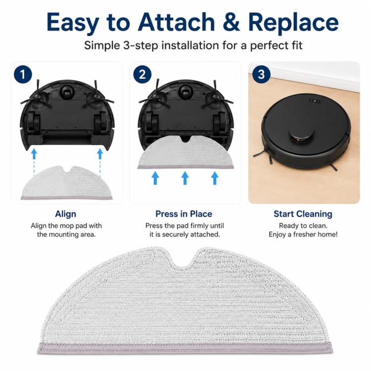 Replacement Accessories for Roborock Q5 Pro / Q5 Pro+ / Q8 Max / Q8 Max+ Robot Vacuum Cleaner, Specification:Mop Pad - Image 7