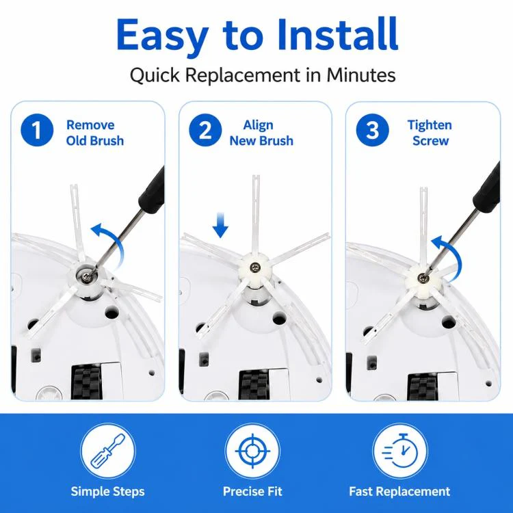 Replacement Accessories for Roborock Q5 Pro / Q5 Pro+ / Q8 Max / Q8 Max+ Robot Vacuum Cleaner, Specification:White Five Arm Side Brush - Image 6