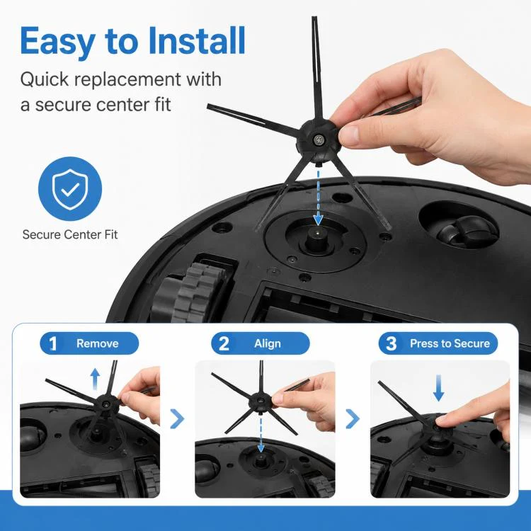 Replacement Accessories for Roborock Q7 Max+ / T8 Plus Robot Vacuum Cleaner, Specification:Black Five Arm Side Brush - Image 6