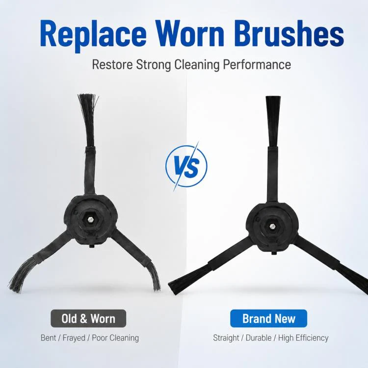 Replacement Accessories for Roborock Q7 Max+ / T8 Plus Robot Vacuum Cleaner, Specification:Two Black Side Brush - Image 4