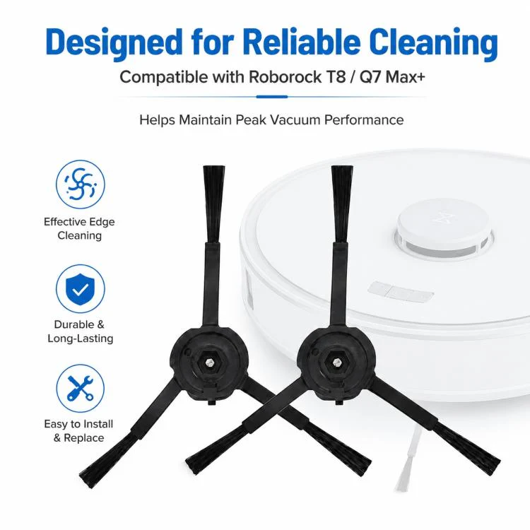 Replacement Accessories for Roborock Q7 Max+ / T8 Plus Robot Vacuum Cleaner, Specification:Two Black Side Brush - Image 5