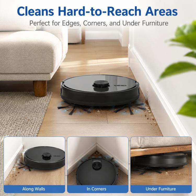 Replacement Accessories for Roborock Q7 Max+ / T8 Plus Robot Vacuum Cleaner, Specification:Two Black Side Brush - Image 7