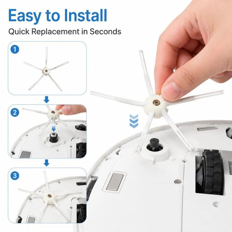 Replacement Accessories for Roborock Q7 Max+ / T8 Plus Robot Vacuum Cleaner, Specification:White Five Arm Side Brush - Image 5