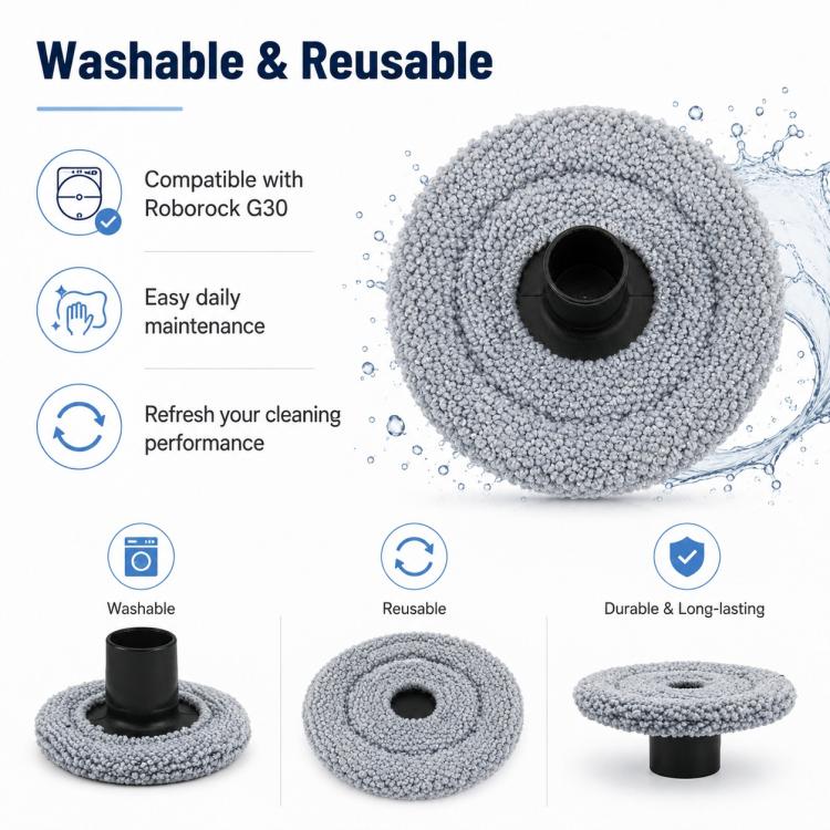 Replacement Accessories for Roborock Saros 10 / G30 Robot Vacuum Cleaner, Specification:Side Mop Pad - Image 6
