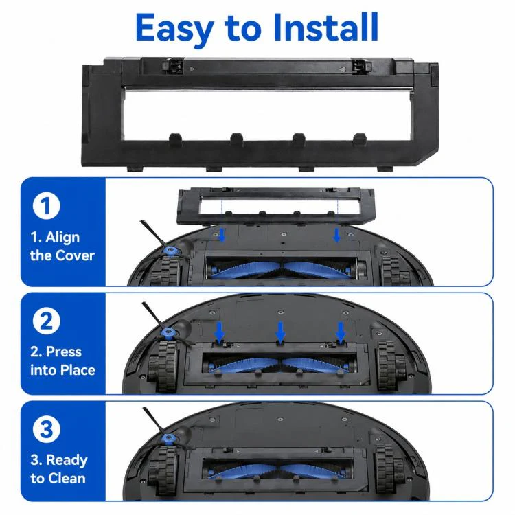 Replacement Accessories for Roborock T7S / G10S / S7 / S7 Max Robot Vacuum Mop, Specification:Black Main Brush Cover - Image 6