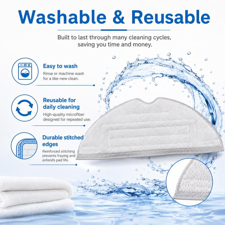 Replacement Accessories for Roborock T7S / G10S / S7 / S7 Max Robot Vacuum Mop, Specification:Gray Mop Pad - Image 5