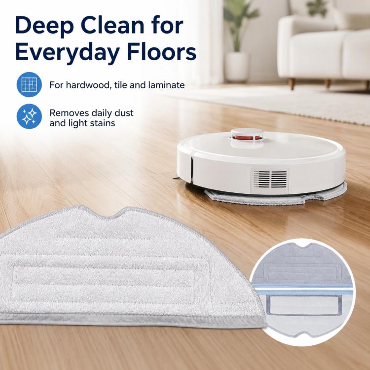 Replacement Accessories for Roborock T7S / G10S / S7 / S7 Max Robot Vacuum Mop, Specification:Gray Mop Pad - Image 8