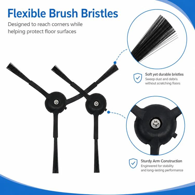Replacement Accessories for Roborock T7S / G10S / S7 / S7 Max Robot Vacuum Mop, Specification:Two Black Side Brush - Image 4