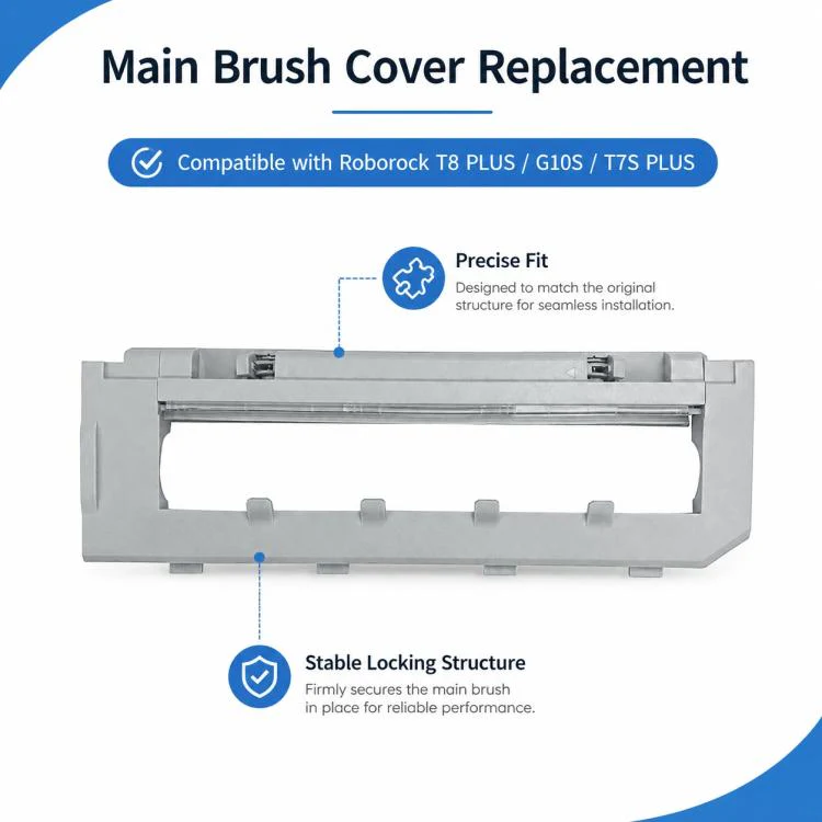 Replacement Accessories for Roborock T7S / G10S / S7 / S7 Max Robot Vacuum Mop, Specification:White Main Brush Cover - Image 2
