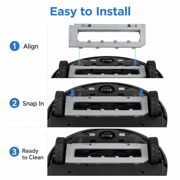 Replacement Accessories for Roborock T7S / G10S / S7 / S7 Max Robot Vacuum Mop, Specification:White Main Brush Cover - Image 6