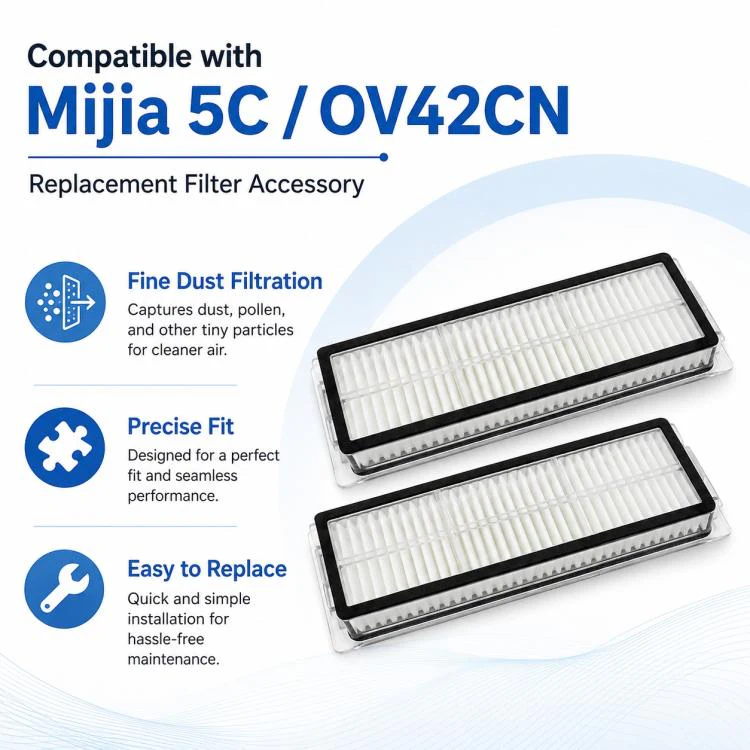 Replacement Accessories for Xiaomi Mijia 5C OV42CN Robot Vacuum Cleaner, Specification:Dual Filter - Image 4