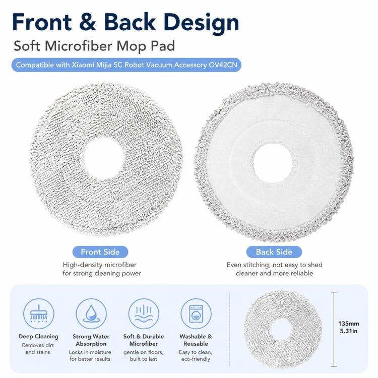 Replacement Accessories for Xiaomi Mijia 5C OV42CN Robot Vacuum Cleaner, Specification:Fine Mop Pad - Image 3