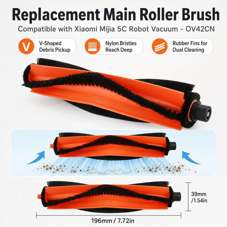 Replacement Accessories for Xiaomi Mijia 5C OV42CN Robot Vacuum Cleaner, Specification:Main Brush - Image 2