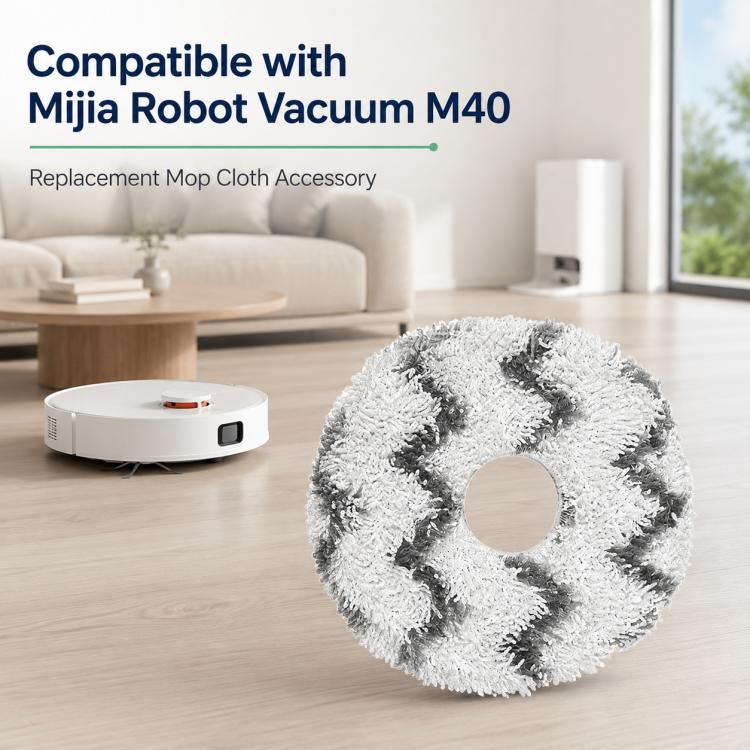 Replacement Accessories for Xiaomi Mijia M40 Robot Vacuum Cleaner, Specification:Striped Mop Pad - Image 2