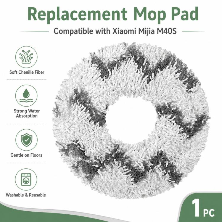 Replacement Accessories for Xiaomi Mijia M40 S Robot Vacuum Cleaner, Specification:White Striped Mop Pad - Image 2