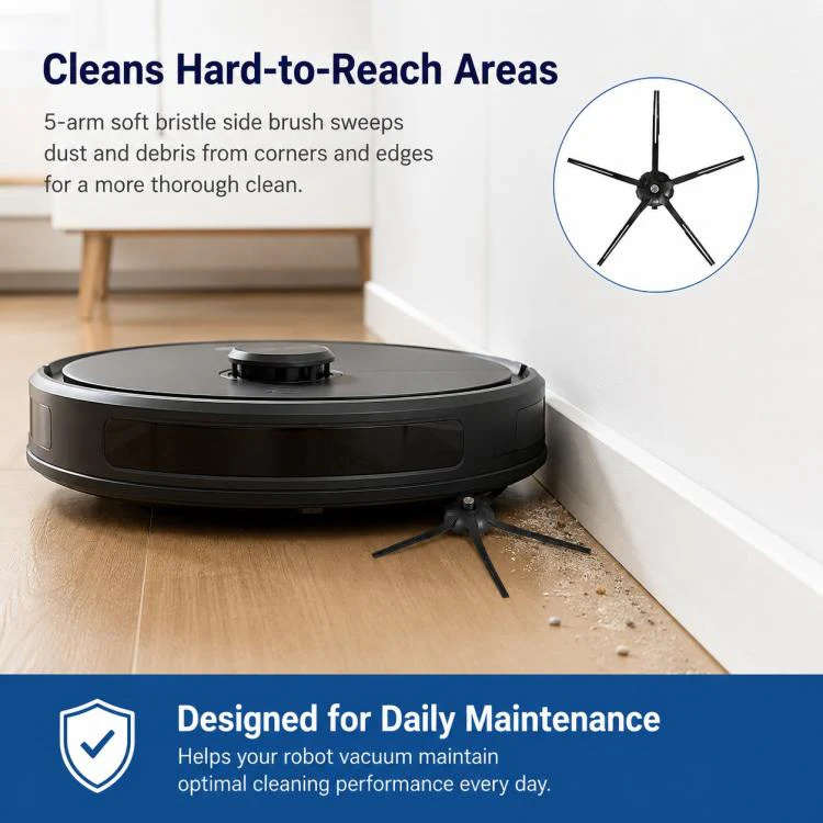 Replacement Accessories for Xiaomi Mijia Robot Vacuum 1S / Roborock S50 / T4 / T6 / T7, Specification:Black Five Star Side Brush - Image 8