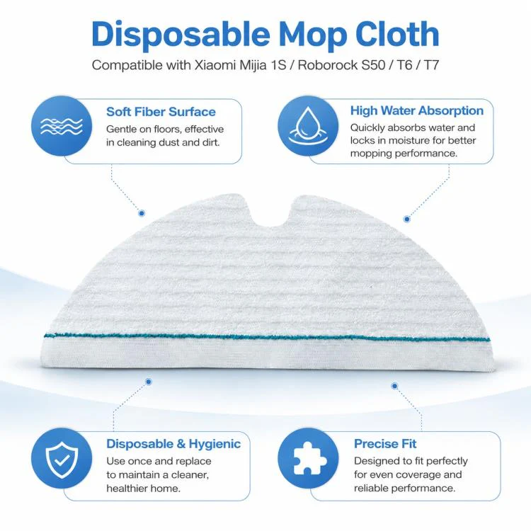 Replacement Accessories for Xiaomi Mijia Robot Vacuum 1S / Roborock S50 / T4 / T6 / T7, Specification:Disposable Mop Pad - Image 2