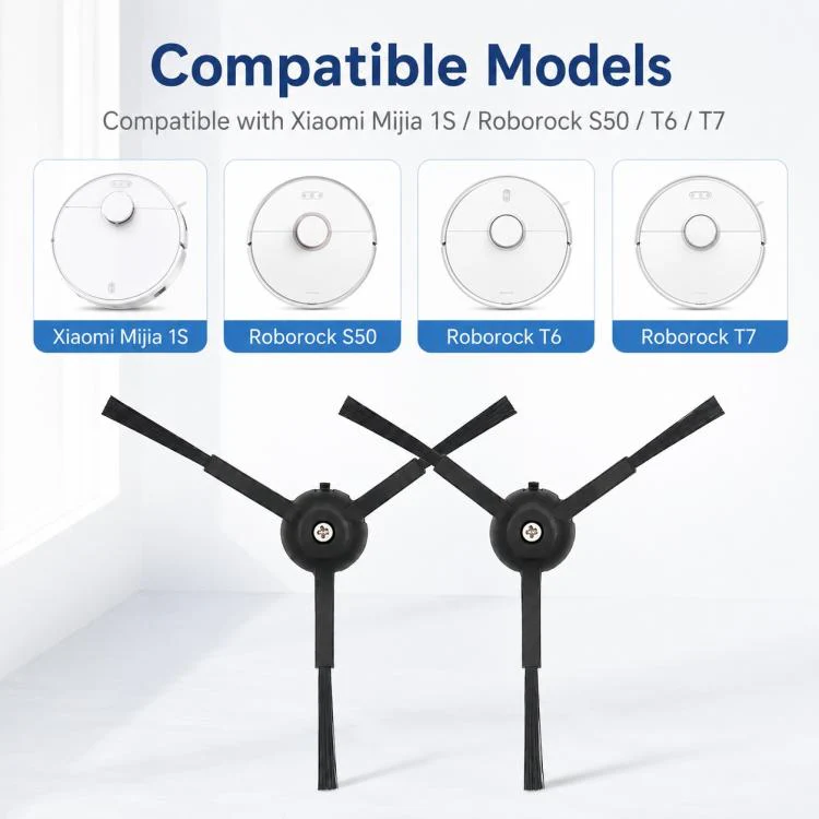 Replacement Accessories for Xiaomi Mijia Robot Vacuum 1S / Roborock S50 / T4 / T6 / T7, Specification:Dual Black Triangle Side Brush - Image 2