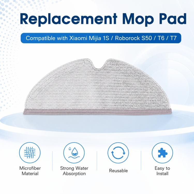 Replacement Accessories for Xiaomi Mijia Robot Vacuum 1S / Roborock S50 / T4 / T6 / T7, Specification:Full Length Mop Pad - Image 2